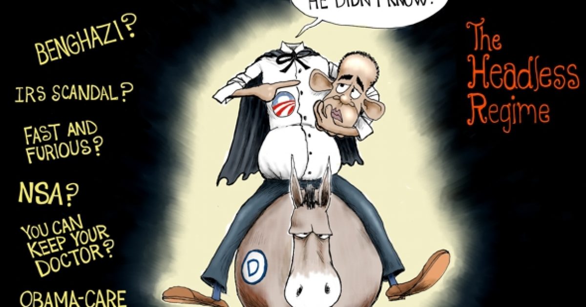 Headless Obama Regime | A.F.Branco | Political Cartoon