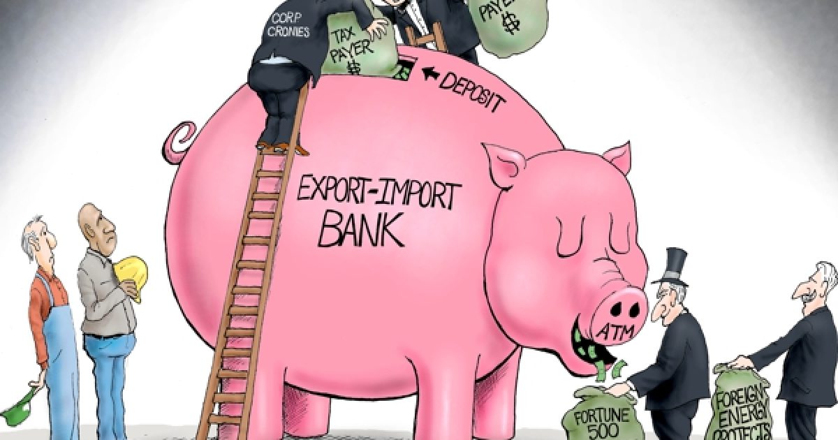 Export Import Bank | Political Cartoon | A.F.Branco