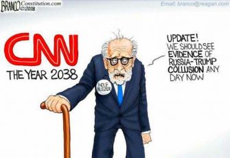 Trump Tweets A.F. Branco Cartoon Mocking CNN and Wolf Blitzer