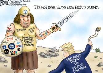 A.F. Branco Cartoon – Trump and Goliath