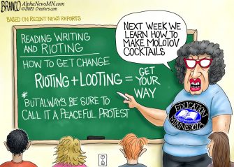 A.F. Branco Cartoon – Reading Writing and Rioting