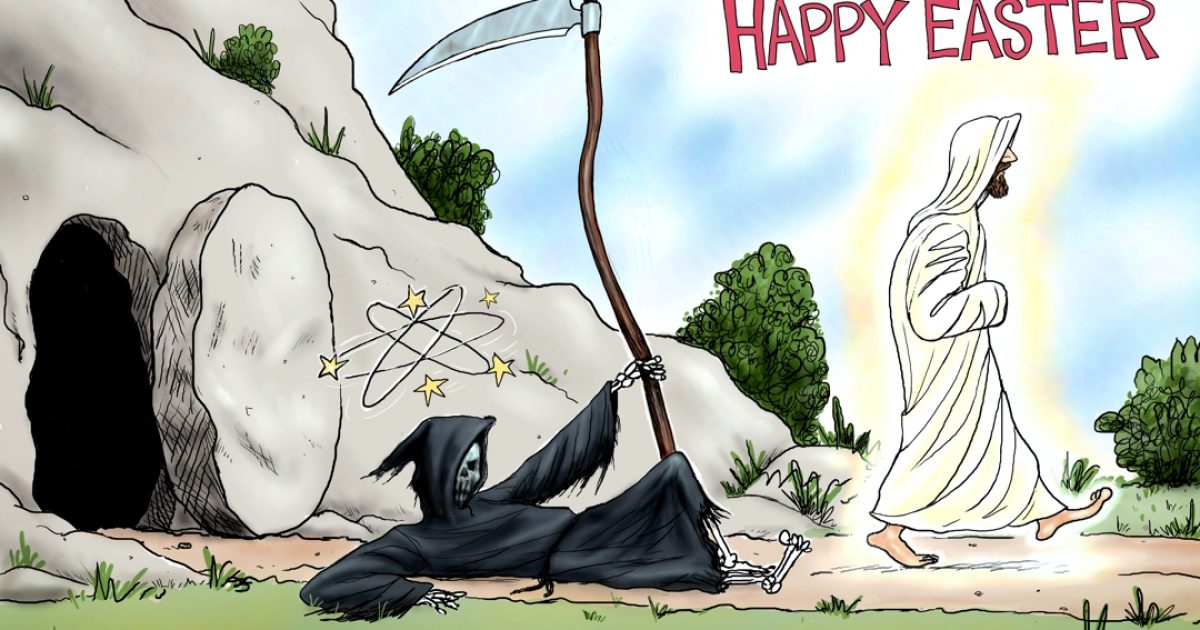 A.F.Branco Cartoon - He Has Risen - Comically Incorrect