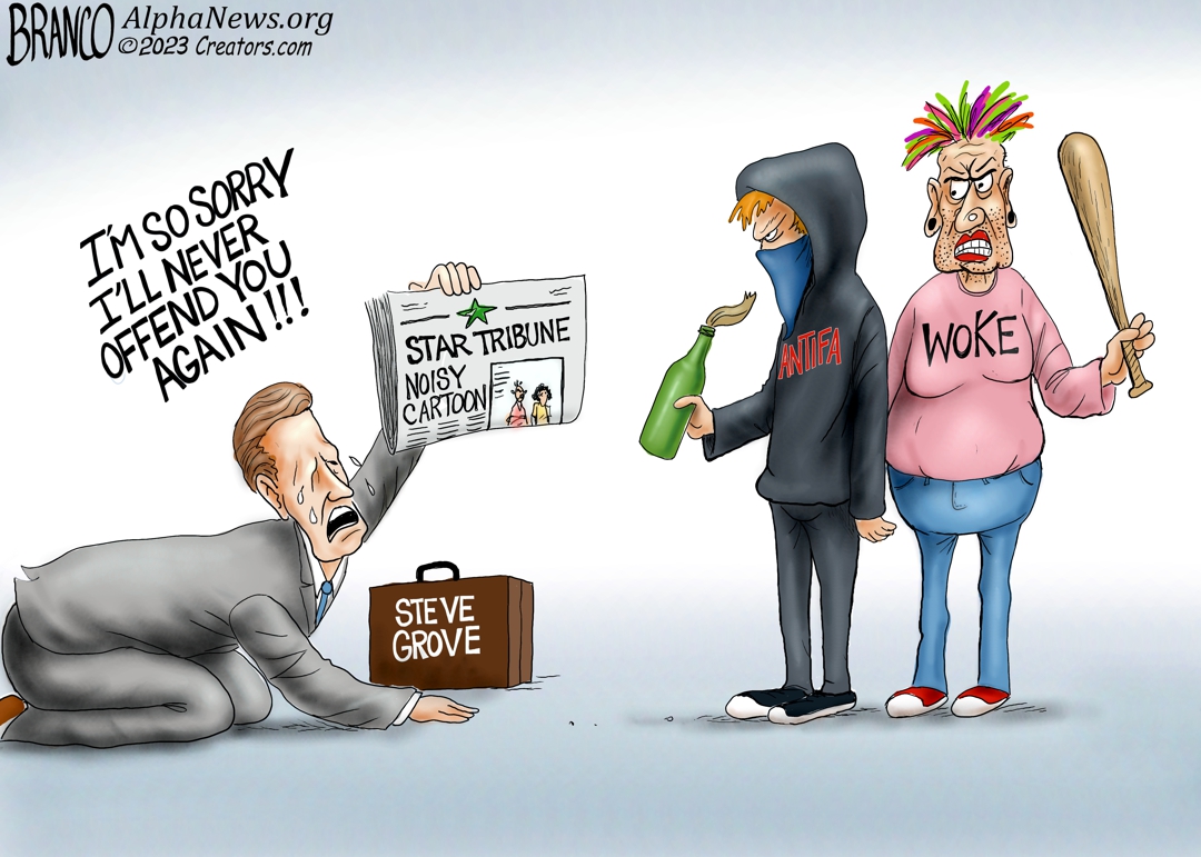 A.F. Branco Cartoon - Bending the Knees - Comically Incorrect