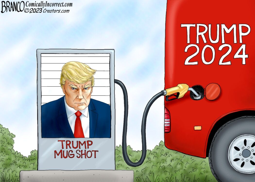Trump Mug Shot Cartoon
