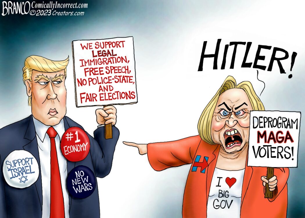 Hillary Calls Trump Hitler Cartoon