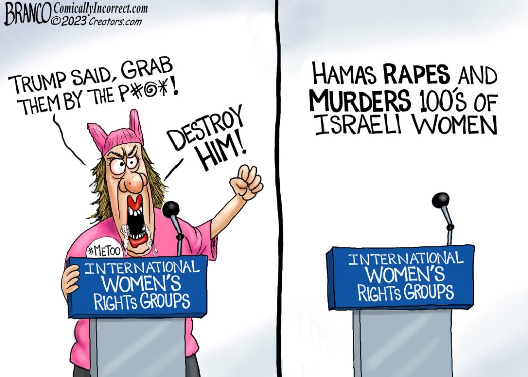 Cartoon – Women’s Rights Groups Silent on Hamas