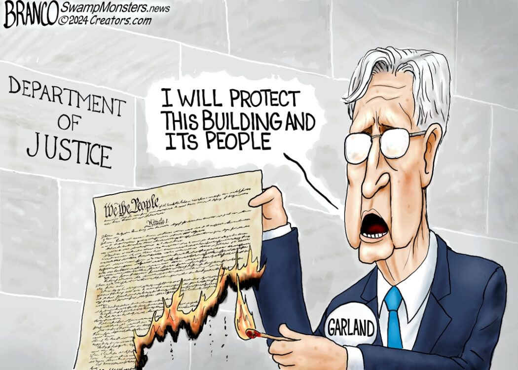 AG Garlan Burning the Constitution – Cartoon