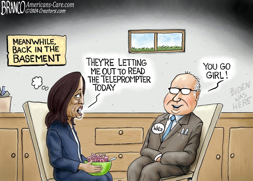 Kamala and Walz in the basement